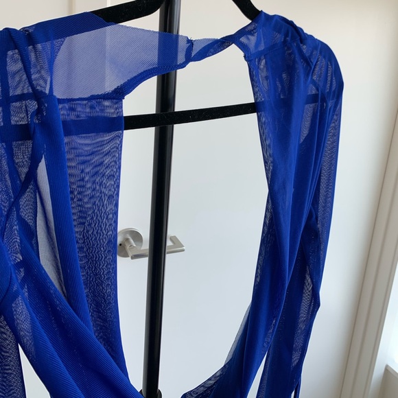 NWT Royal Blue Two Piece Bathing Suit Cover up - Picture 6 of 11
